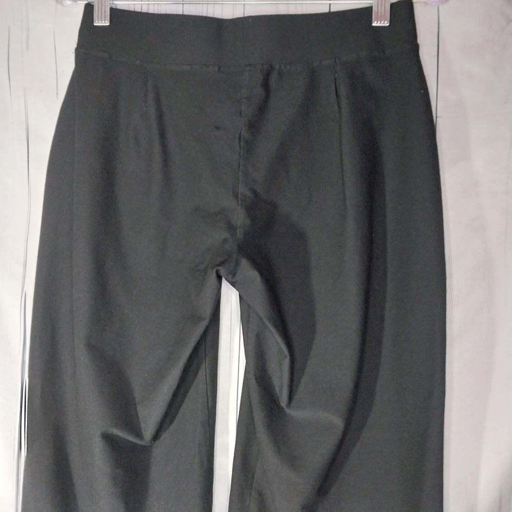 Eileen Fisher Cropped Black Wide-Leg Classic Minimalist Workwear Pants - Picture 5 of 11
